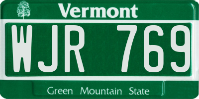 VT license plate WJR769