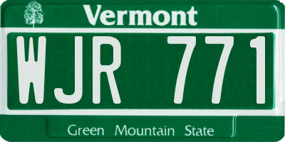 VT license plate WJR771