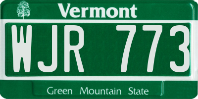 VT license plate WJR773