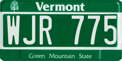 VT license plate WJR775