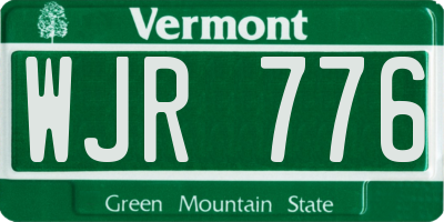 VT license plate WJR776