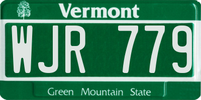 VT license plate WJR779