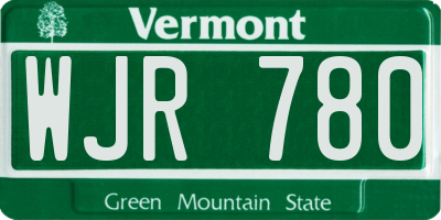 VT license plate WJR780