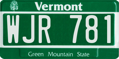 VT license plate WJR781