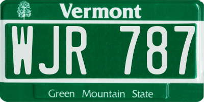 VT license plate WJR787