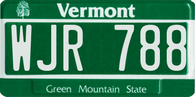 VT license plate WJR788