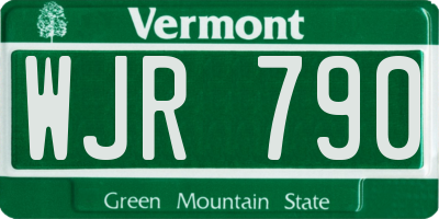 VT license plate WJR790