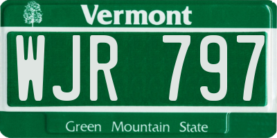 VT license plate WJR797