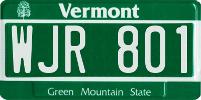 VT license plate WJR801