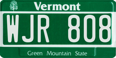 VT license plate WJR808