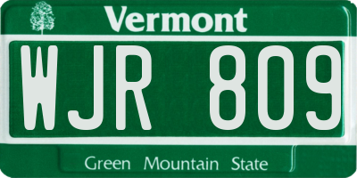 VT license plate WJR809