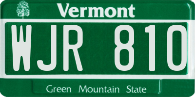 VT license plate WJR810