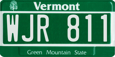 VT license plate WJR811