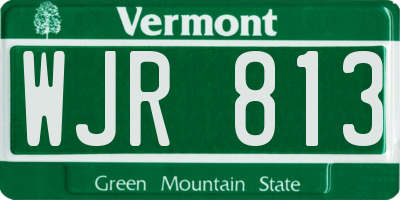 VT license plate WJR813