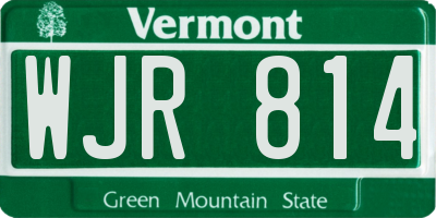 VT license plate WJR814