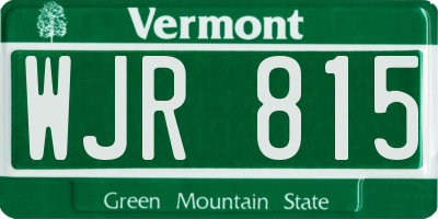 VT license plate WJR815