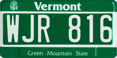 VT license plate WJR816