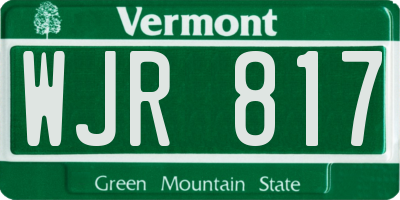 VT license plate WJR817