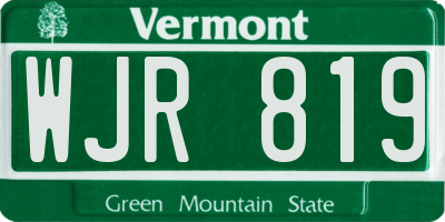 VT license plate WJR819