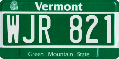VT license plate WJR821