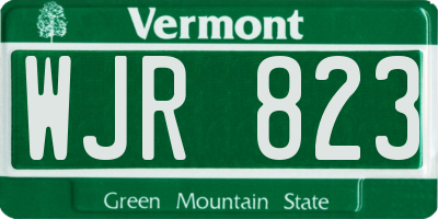 VT license plate WJR823
