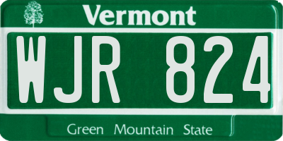 VT license plate WJR824