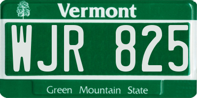 VT license plate WJR825