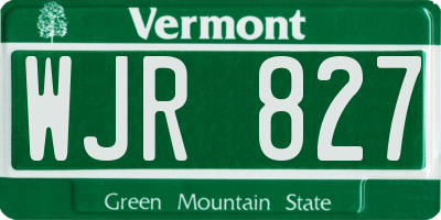 VT license plate WJR827