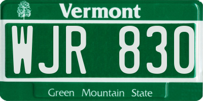 VT license plate WJR830