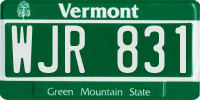 VT license plate WJR831