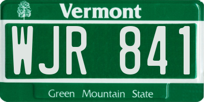 VT license plate WJR841