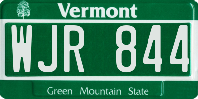 VT license plate WJR844