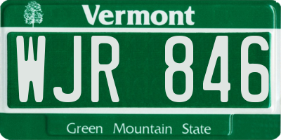 VT license plate WJR846