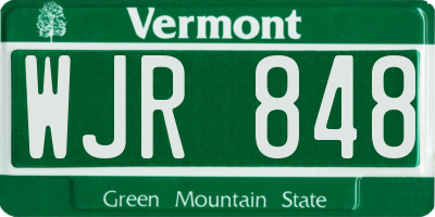 VT license plate WJR848
