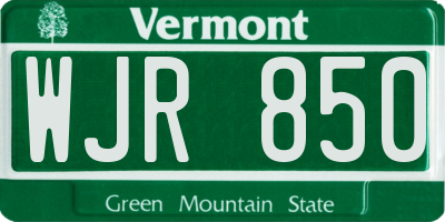VT license plate WJR850