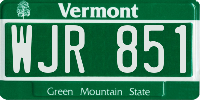 VT license plate WJR851