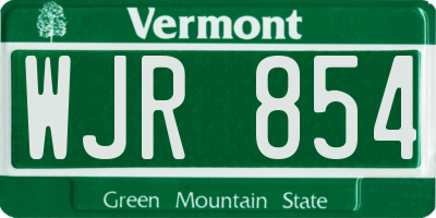 VT license plate WJR854