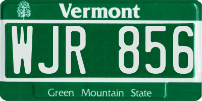 VT license plate WJR856