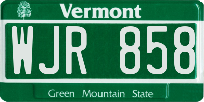 VT license plate WJR858