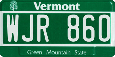 VT license plate WJR860