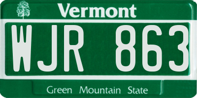VT license plate WJR863