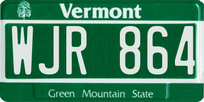 VT license plate WJR864