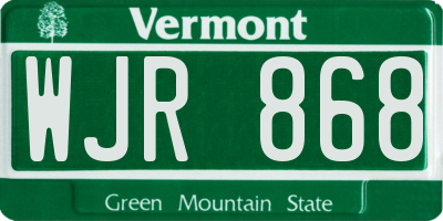 VT license plate WJR868