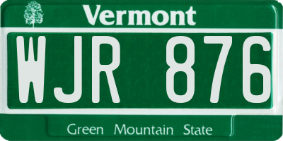 VT license plate WJR876