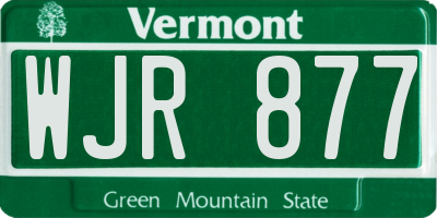 VT license plate WJR877