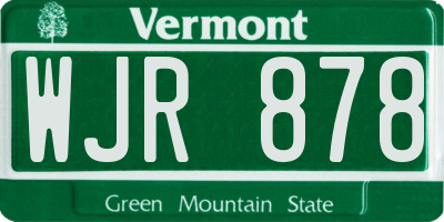 VT license plate WJR878