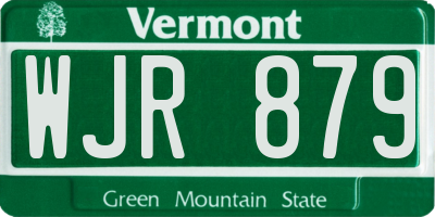 VT license plate WJR879