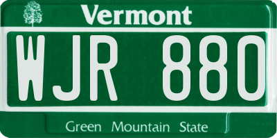 VT license plate WJR880