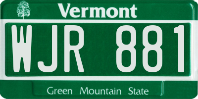 VT license plate WJR881