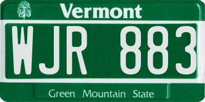 VT license plate WJR883